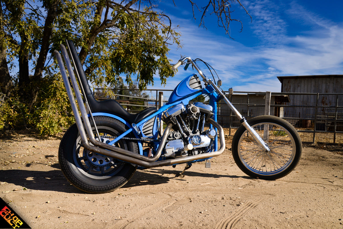 Blue Sportster Evo Motorcycle