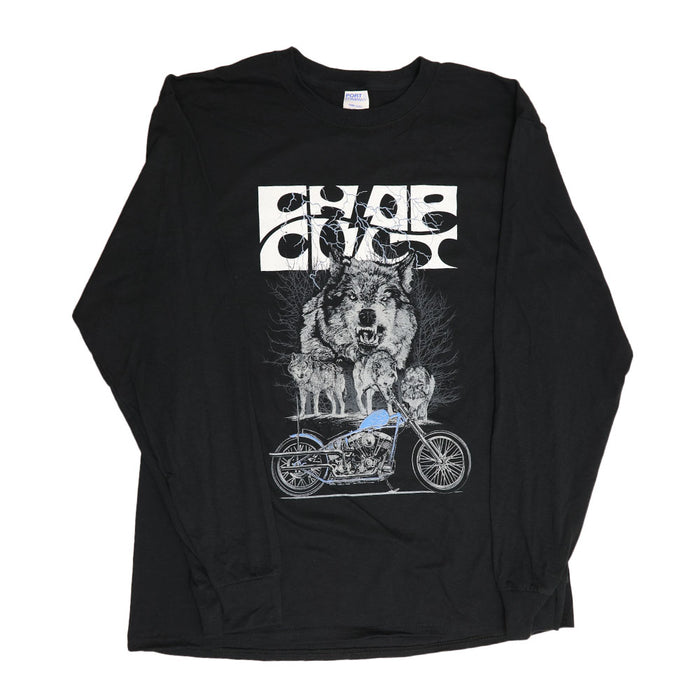 Chopcult wolf and blue chopper on longsleeve shirt