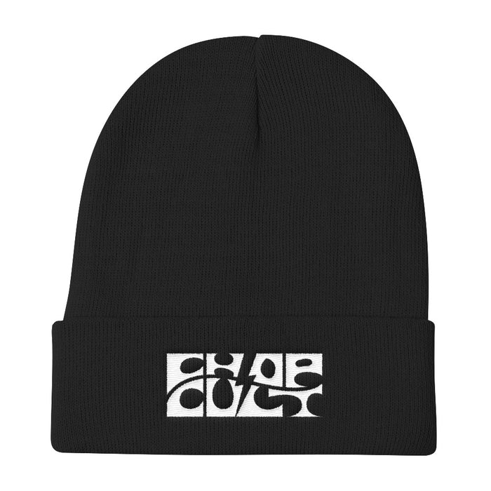 ChopCult Logo - Knit Beanie - White Embroidered Logo