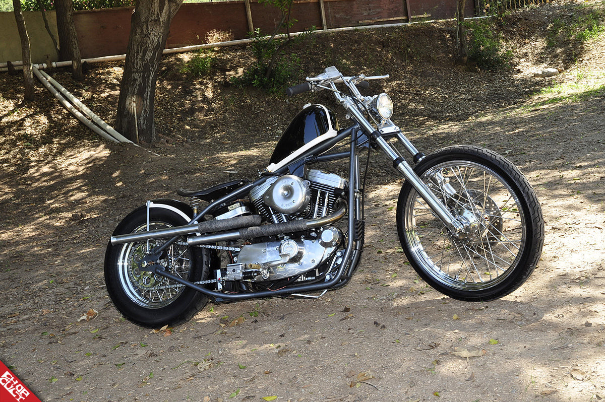 A photo of the sleek black, no-frills, bike discussed in this post. 