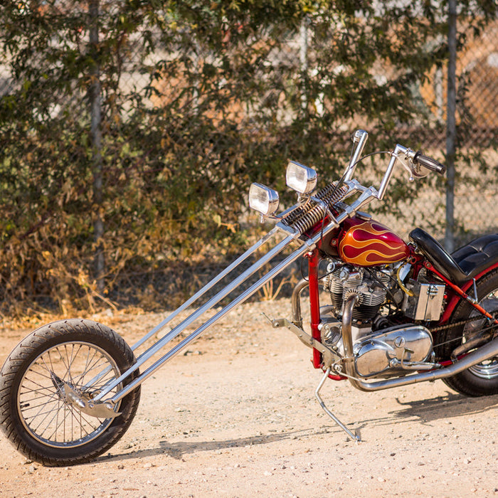 A photo of the left side of the 70's bike discussed in this post. 