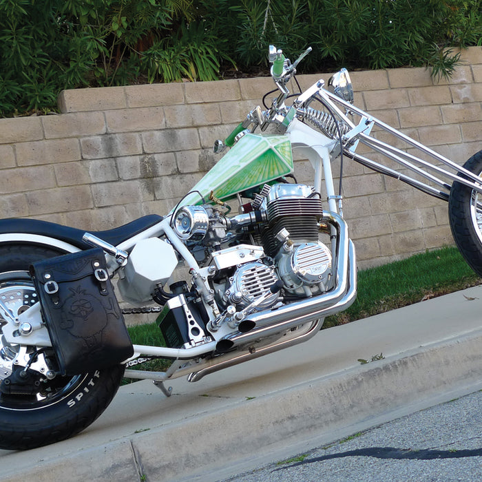 Green chopper motorcycle