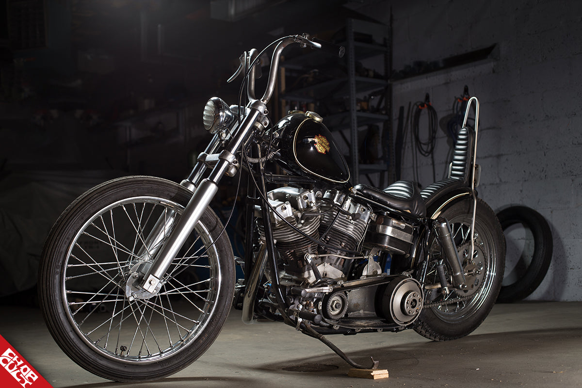 A photo of the left side of the black bike discussed in this post.