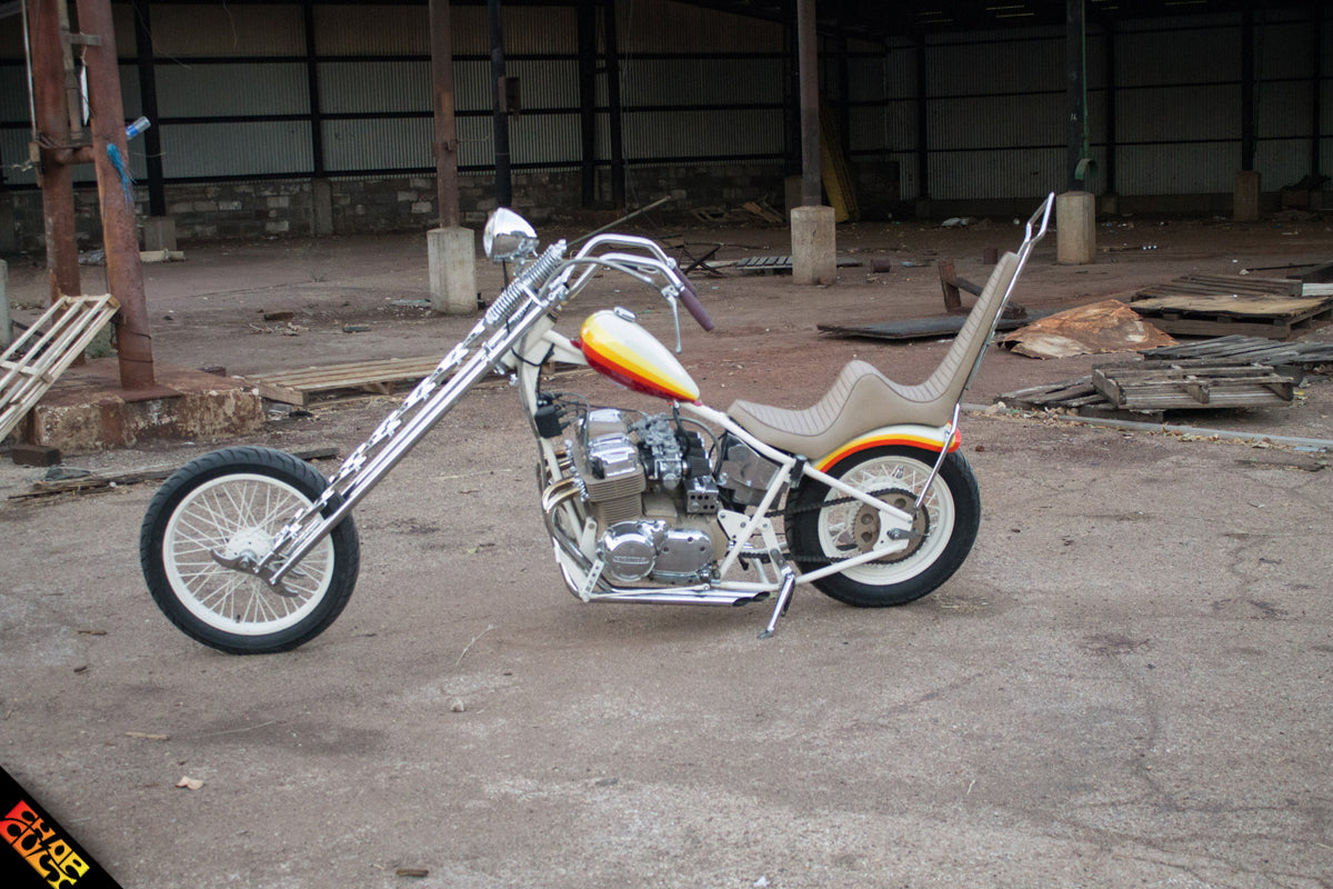 A photo of the cream chopper with yellow and red stripes discussed in this article