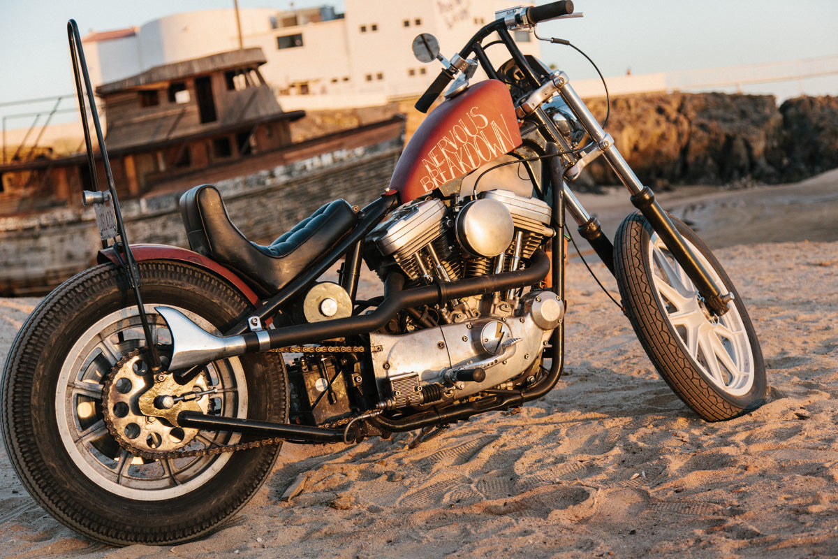 A photo of the red bike, "Nervous Breakdown", discussed in this post. 