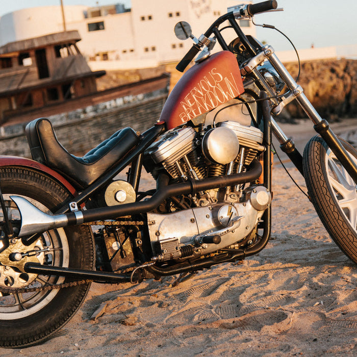 A photo of the red bike, "Nervous Breakdown", discussed in this post. 