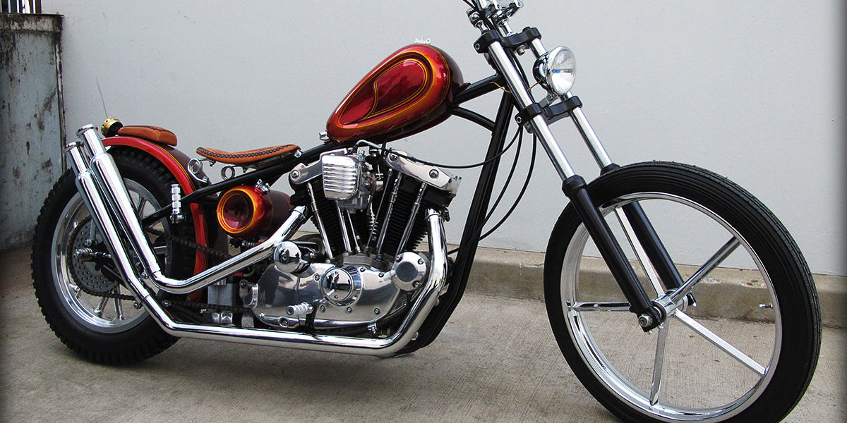 50cm レッドテイル　RedTail アイアンクロス　chopper　バイカー The Jolie Rouge - 1975 Harley Ironhead Sportster Hardtail Chopper