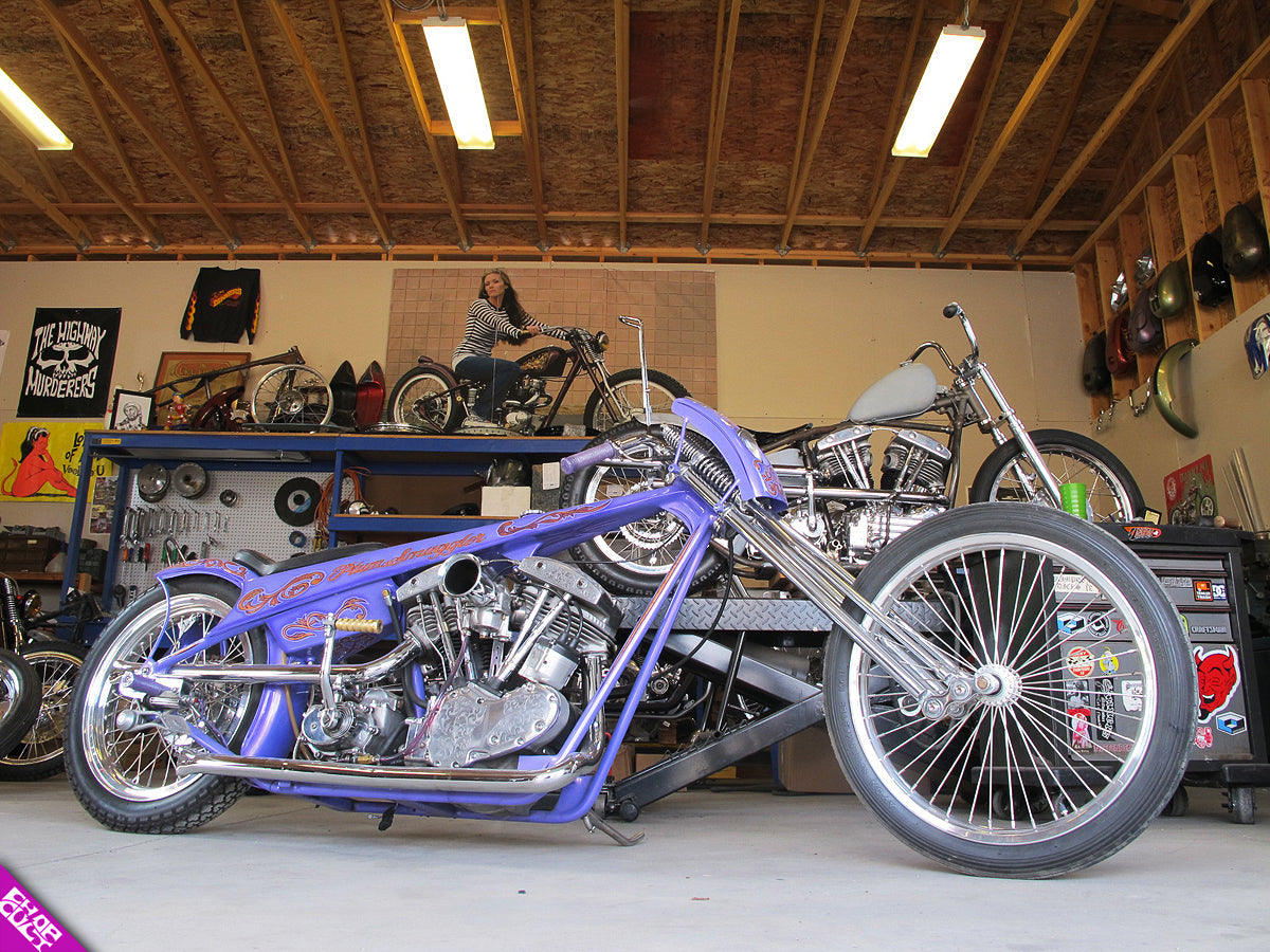 Custom purple motorcycle