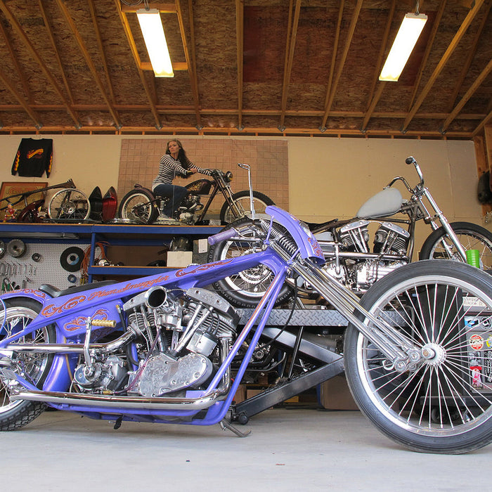 Custom purple motorcycle