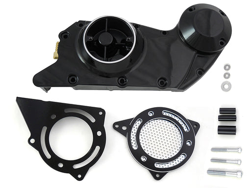 V-Twin Manufacturing Black Cam and Sprocket Cover Set