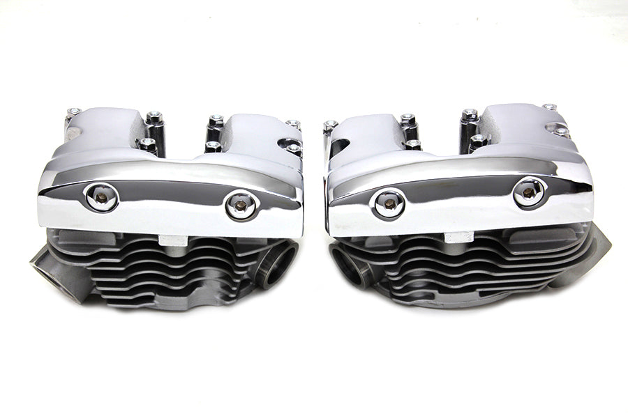 V-Twin Manufacturing Cylinder Head Set with Chrome Rocker Box