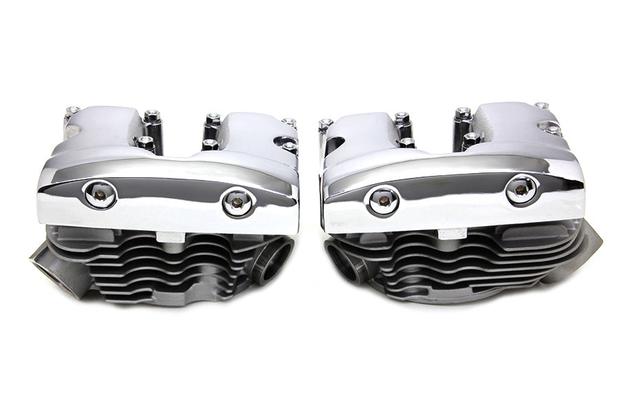 V-Twin Manufacturing Cylinder Head Set with Chrome Rocker Box