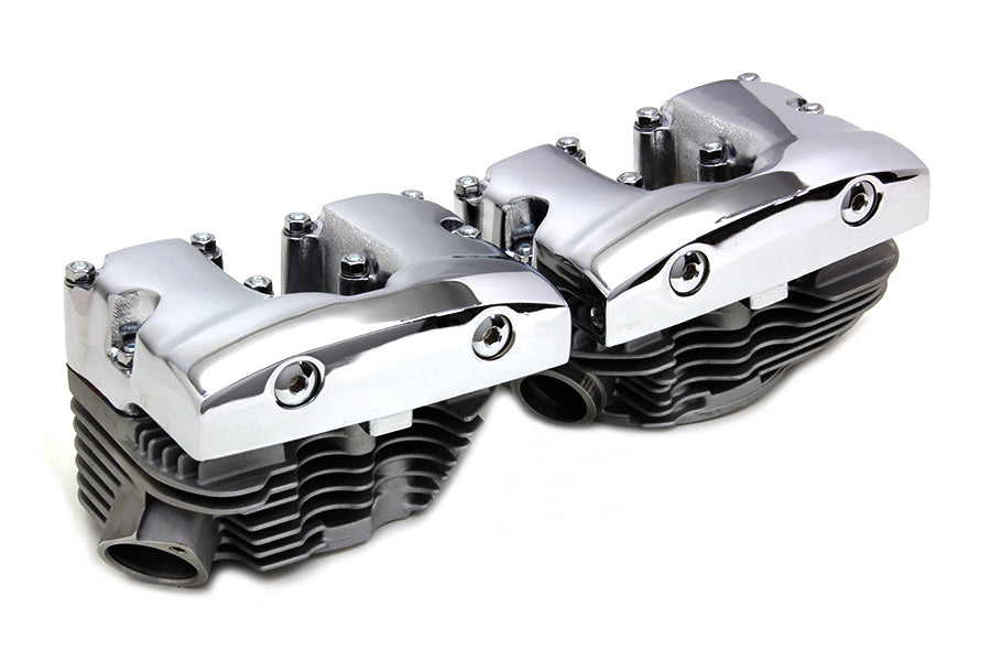 V-Twin Manufacturing Cylinder Head Set with Chrome Rocker Box - additional view 2