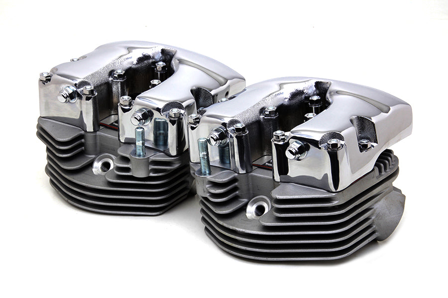 V-Twin Manufacturing Cylinder Head Set with Chrome Rocker Box - additional view 4