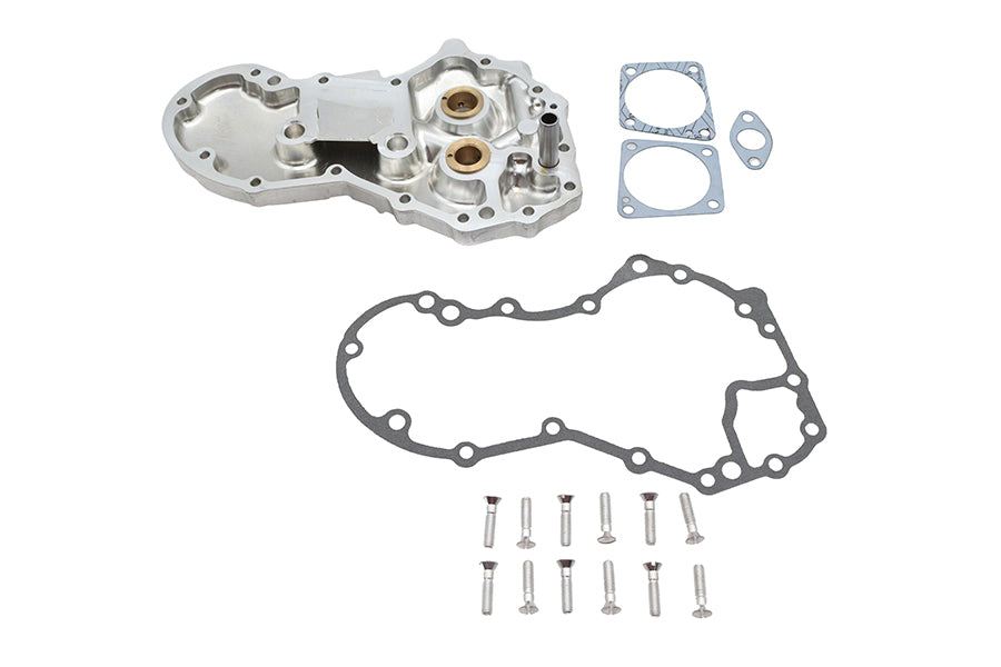 V-Twin Manufacturing Panhead Cam Cover Kit Natural Aluminum - additional view 3