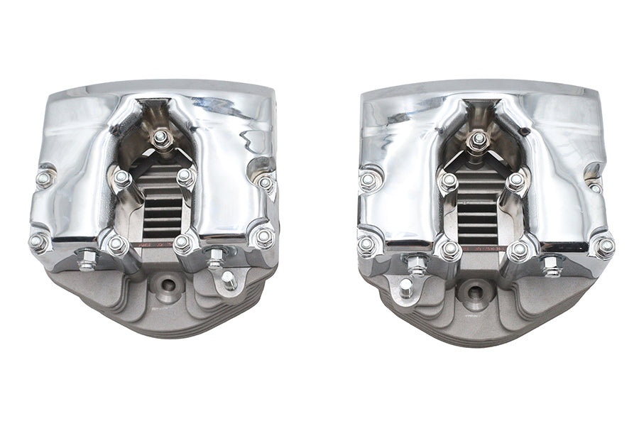 V-Twin Manufacturing Factory Sample Cylinder Head Set with Chrome Rocker Box