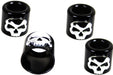 V-Twin Manufacturing Pushrod Cover Cup Set Black with Chrome Skull Design - additional view 3