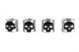V-Twin Manufacturing Pushrod Cover Cup Set Chrome with Black Skull Design
