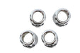 V-Twin Manufacturing Pushrod Cover Cup Set Chrome with Black Skull Design - additional view 2