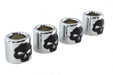 V-Twin Manufacturing Pushrod Cover Cup Set Chrome with Black Skull Design - additional view 3