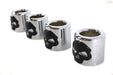 V-Twin Manufacturing Pushrod Cover Cup Set Chrome with Black Skull Design - additional view 4