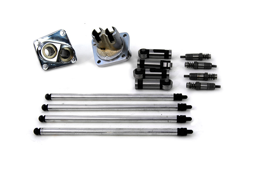 V-Twin Manufacturing Hydraulic Tappet Block Kit Chrome Finish