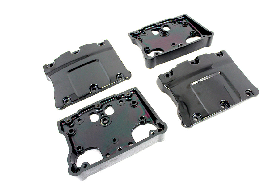 V-Twin Manufacturing Black Titanium TC-88 Rocker Box Cover Set