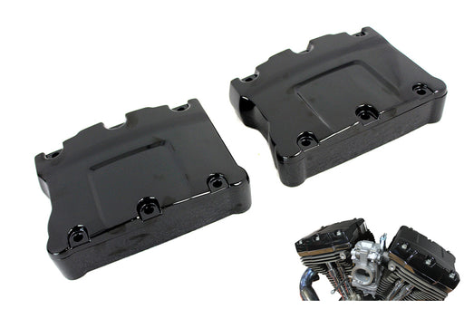 V-Twin Manufacturing Black Titanium TC-88 Rocker Box Cover Set - additional view 2