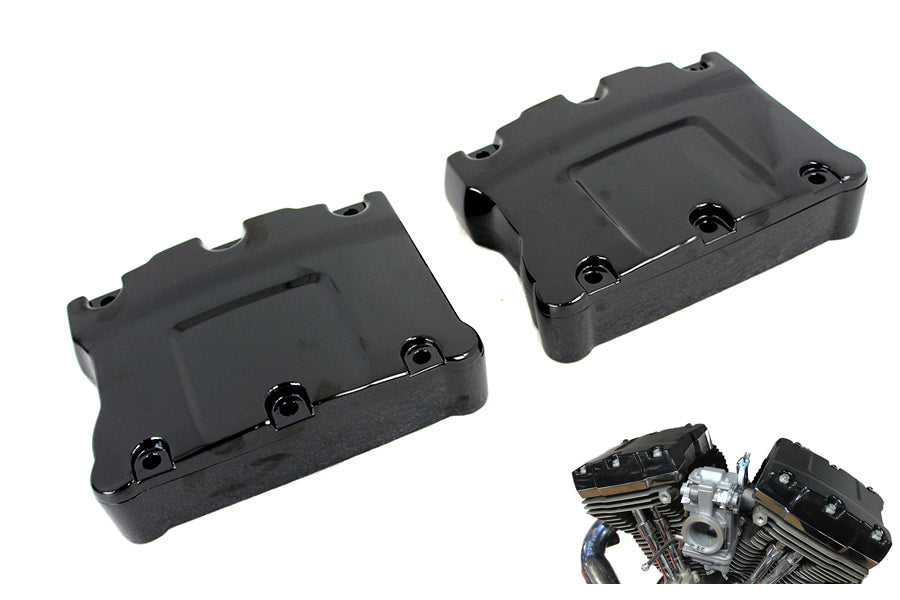 V-Twin Manufacturing Black Titanium TC-88 Rocker Box Cover Set - additional view 2