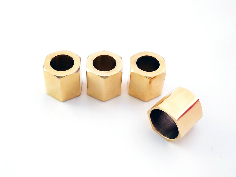 V-Twin Manufacturing Pushrod Cover Cup Set Brass - additional view 2