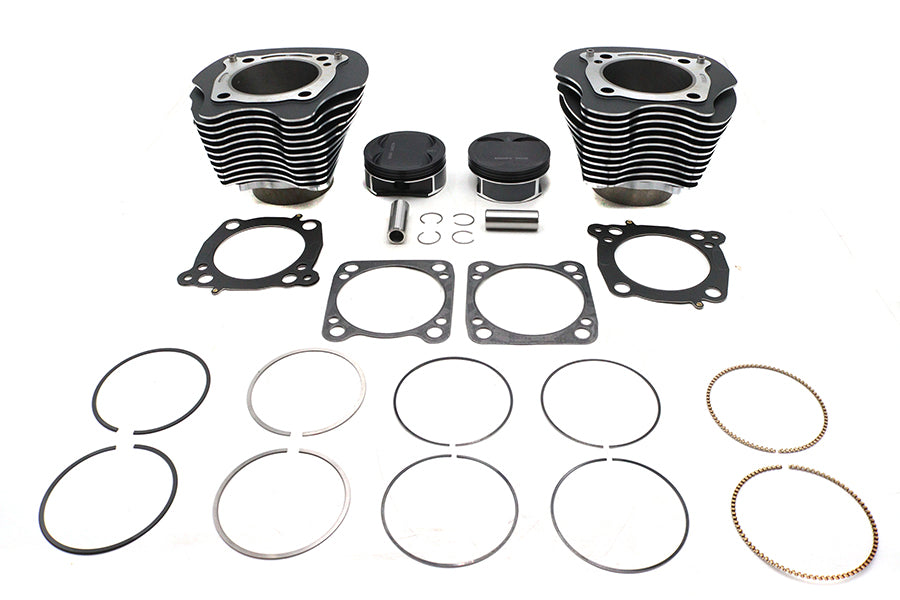 V-Twin Manufacturing M8 128 Big Bore Bolt On Cylinder Kit Black