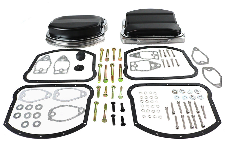 V-Twin Manufacturing Panhead Evolution Rocker Box Set Black