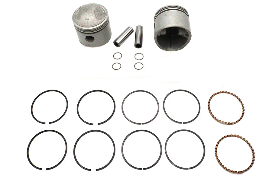 V-Twin Manufacturing 74 Overhead Valve 3-7/16" Piston Set Standard Size - additional view 2