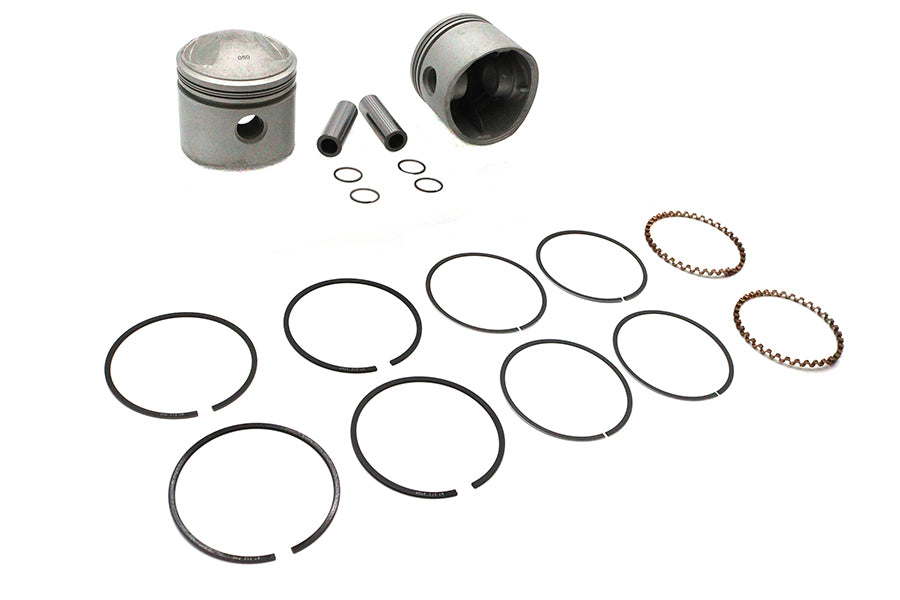 V-Twin Manufacturing 74 Overhead Valve 3-7/16" Piston Set Standard Size - additional view 3
