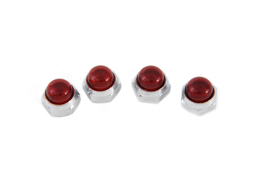 V-Twin Manufacturing Red Rocker Arm Shaft End Caps