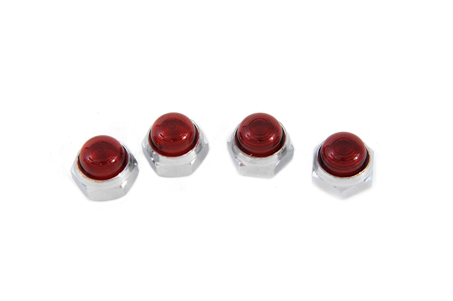 V-Twin Manufacturing Red Rocker Arm Shaft End Caps