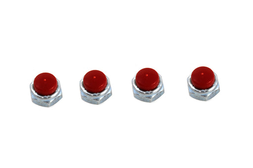 V-Twin Manufacturing Replica Red Rocker Arm Nut Set Zinc Plated