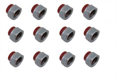 V-Twin Manufacturing Replica Red Rocker Arm Nut Set Zinc Plated - additional view 2