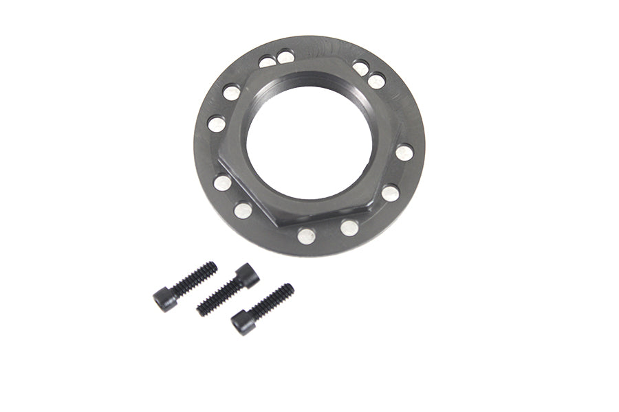 V-Twin Manufacturing Hex Flange Sprocket Nut Black