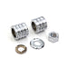 Front Axle Spacer Kit Groove Style Chrome - V-Twin 2021-5 - OEM 43683-00 - Twin Cam 2000-2006