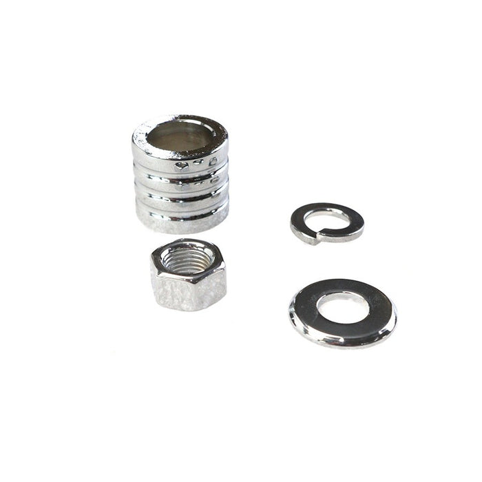 Front Axle Spacer Kit Groove Style Chrome - V-Twin 2033-4 - OEM 43683-00 - Twin Cam Softail 2000-2006
