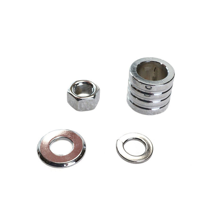 Front Axle Spacer Kit Groove Style Chrome - V-Twin 2033-4 - OEM 43683-00 - Twin Cam Softail 2000-2006