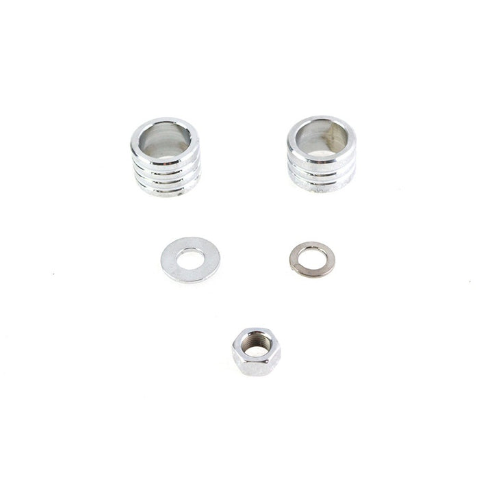 Chrome Groove Style Front Axle Spacer Kit - V-Twin 2035-5 - OEM 43520-00 - Twin Cam Touring 2000-2007