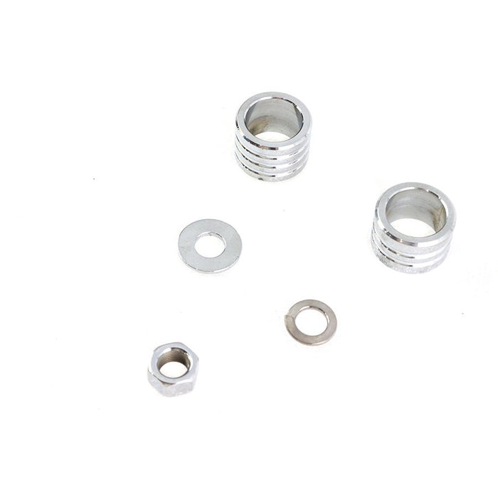 Chrome Groove Style Front Axle Spacer Kit - V-Twin 2035-5 - OEM 43520-00 - Twin Cam Touring 2000-2007