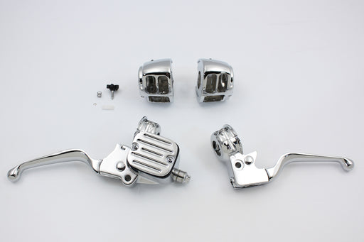 V-Twin Manufacturing Contour Style Chrome Handlebar Control Kit