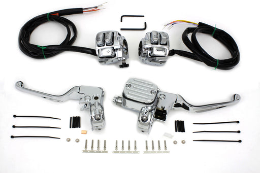 V-Twin Manufacturing Chrome Handlebar Control Kit