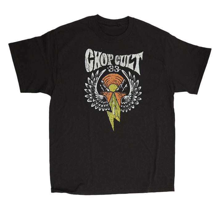 ChopCult wings and lightning and road graphic