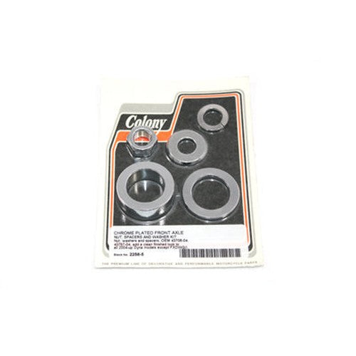 Front Axle Spacer Kit Smooth Style Chrome - V-Twin 2256-5 - Twin Cam Dyna 2004-2005