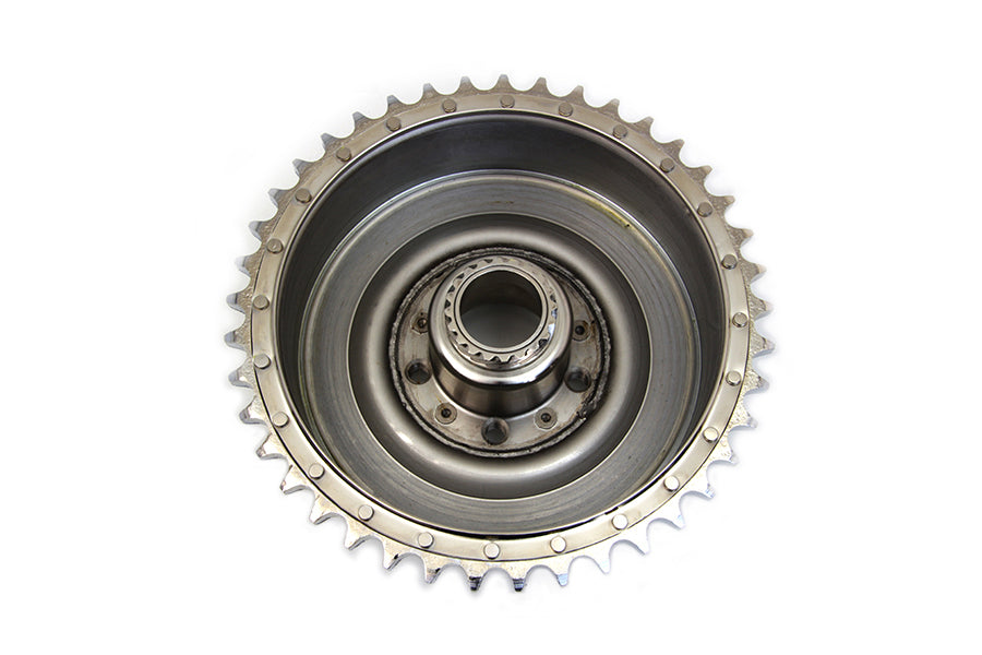 V-Twin Manufacturing Rear Brake Drum Chrome with Sprocket