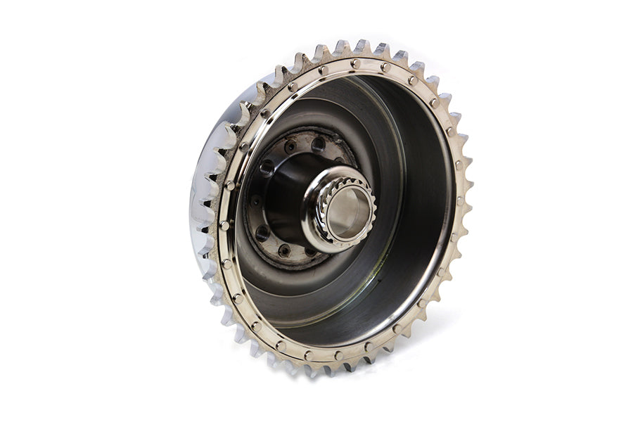 V-Twin Manufacturing Rear Brake Drum Chrome with Sprocket - additional view 3